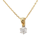 Collier solitaire en or bicolore et diamant - Castafiore