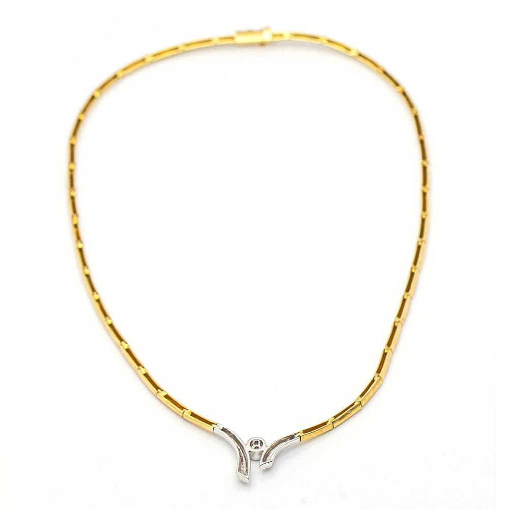Collier SOLITAIRE en or bicolore et diamants - Castafiore