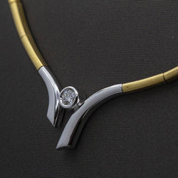 Collier SOLITAIRE en or bicolore et diamants - Castafiore