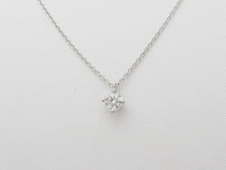 Collier solitaire en or blanc et diamant 0.70ct - Castafiore