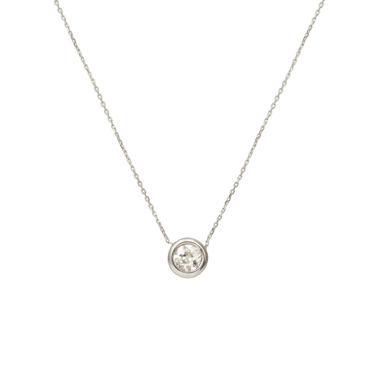 Collier Solitaire en or blanc et diamant - Castafiore