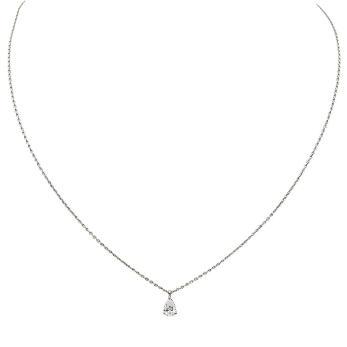 Collier Solitaire en or blanc et diamant - Castafiore