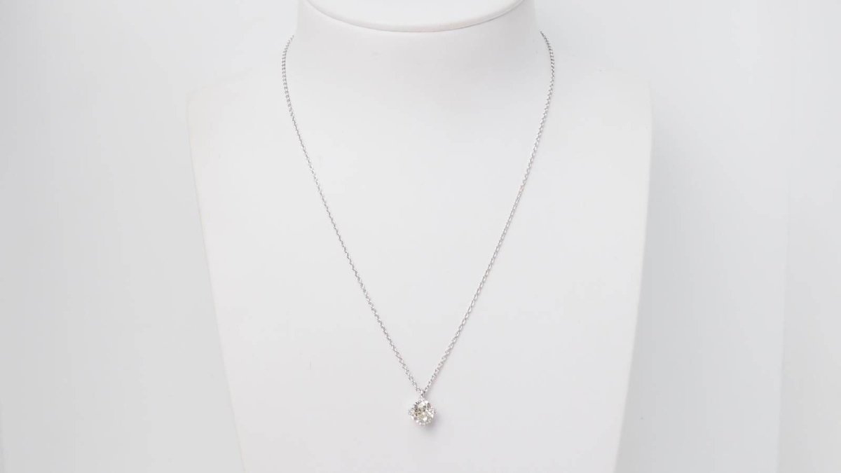 Collier solitaire en or blanc et diamant 1,40ct - Castafiore