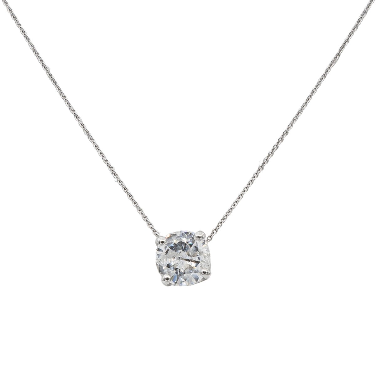 Collier Solitaire en or blanc et diamant - Castafiore