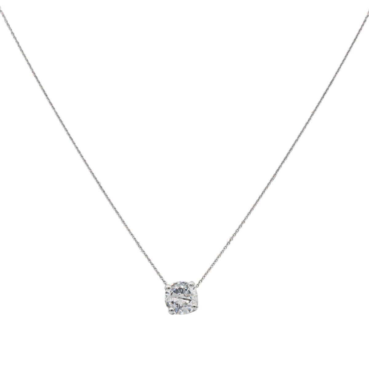 Collier Solitaire en or blanc et diamant - Castafiore