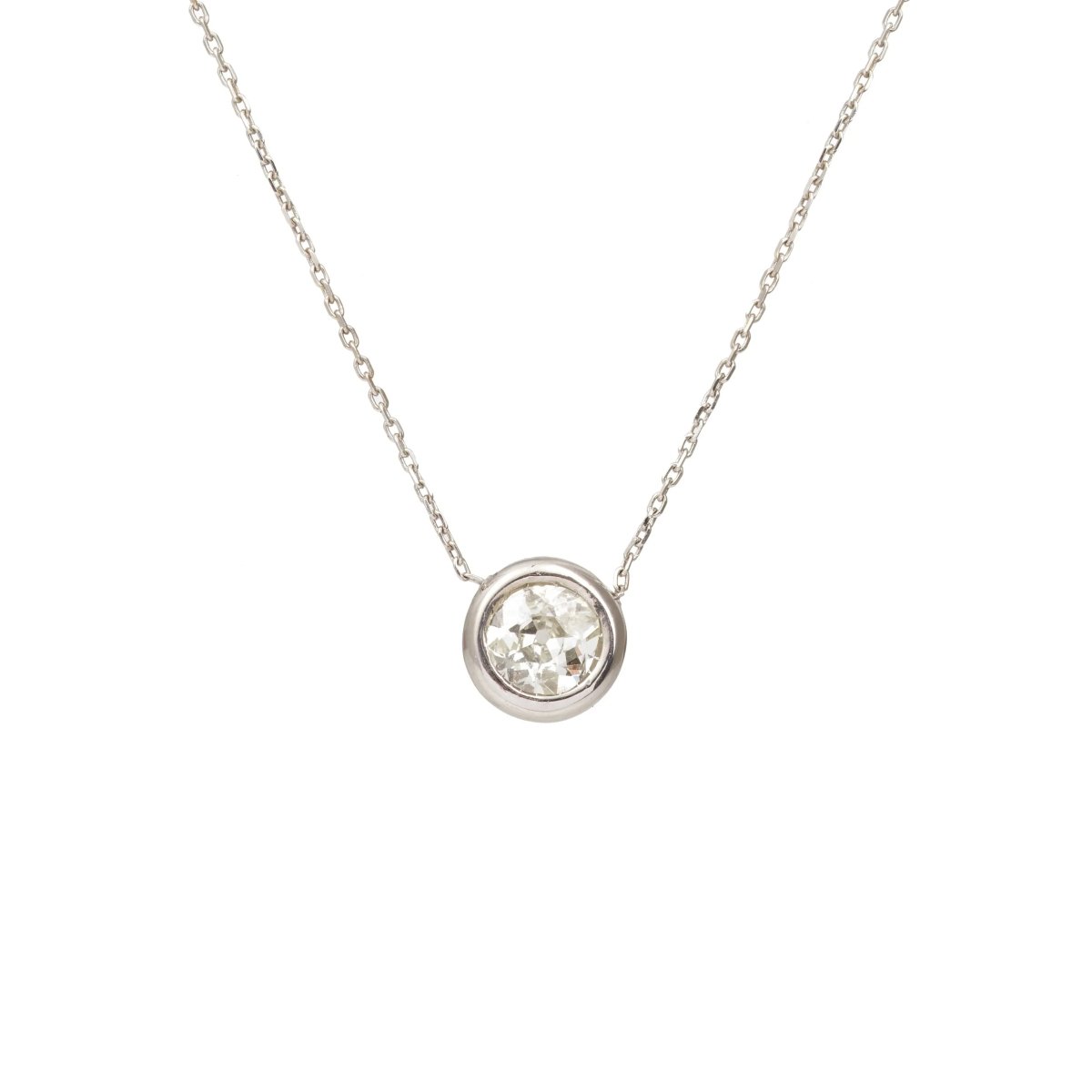 Collier Solitaire en or blanc et diamant - Castafiore