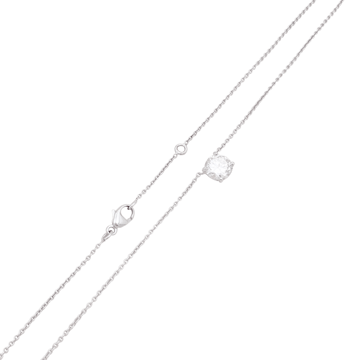 Collier Solitaire en or blanc et diamant - Castafiore