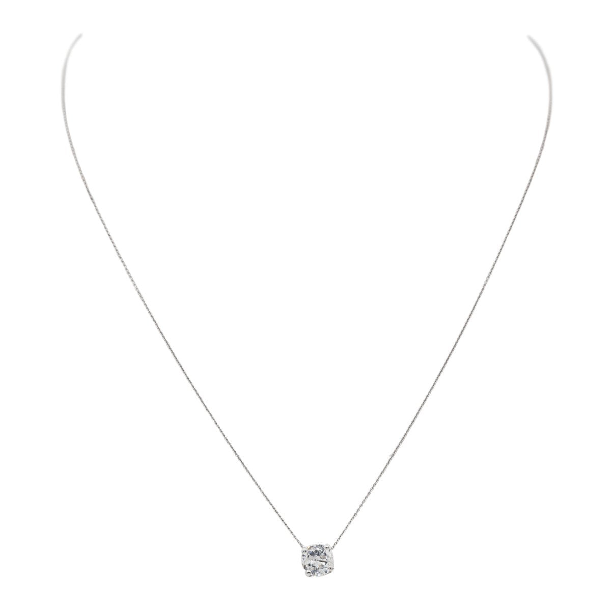 Collier Solitaire en or blanc et diamant - Castafiore