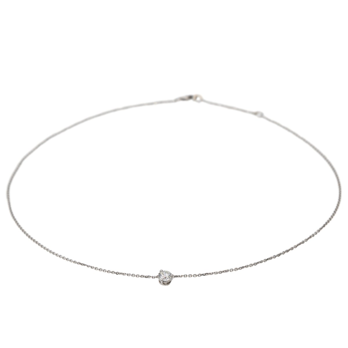 Collier Solitaire en Or blanc et Diamant - Castafiore