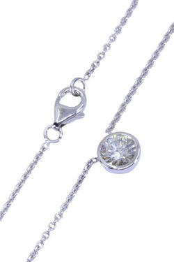 Collier Solitaire en or blanc et diamant - Castafiore