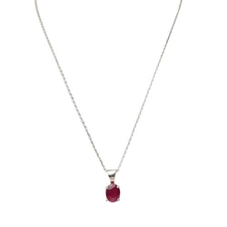 Collier solitaire en or blanc et rubis 2,12ct - Castafiore