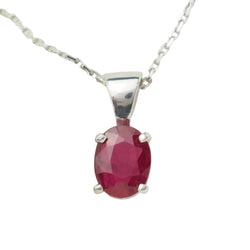 Collier solitaire en or blanc et rubis 2,12ct - Castafiore