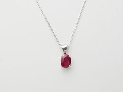 Collier solitaire en or blanc et rubis 2,12ct - Castafiore