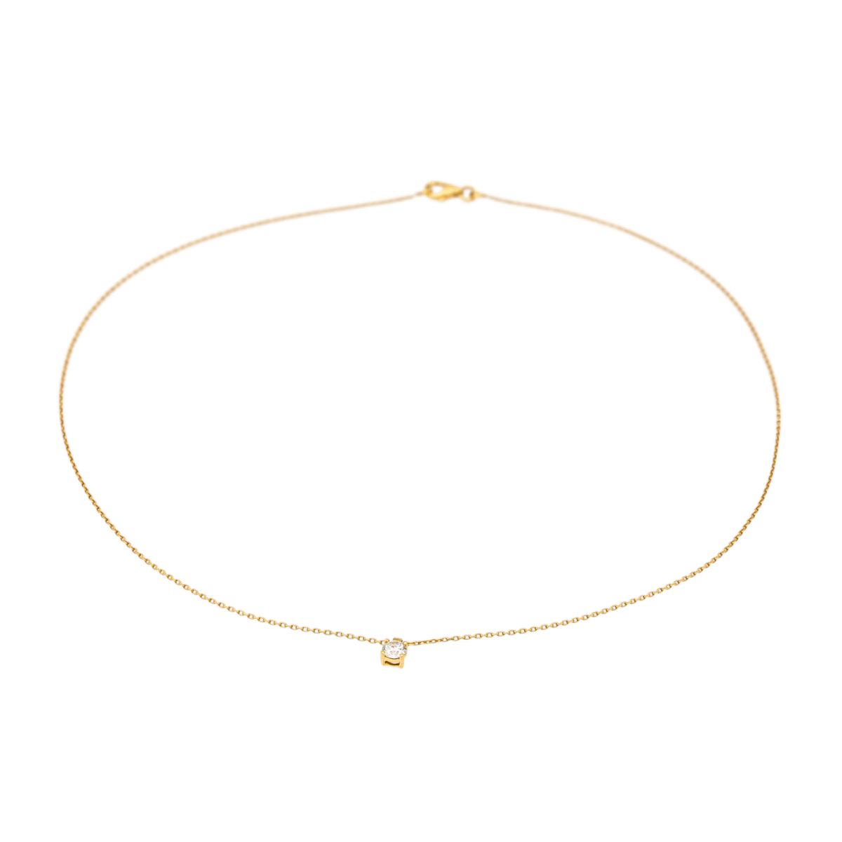 Collier Solitaire en or jaune et diamant - Castafiore