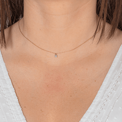 Collier Solitaire en or jaune et diamant - Castafiore