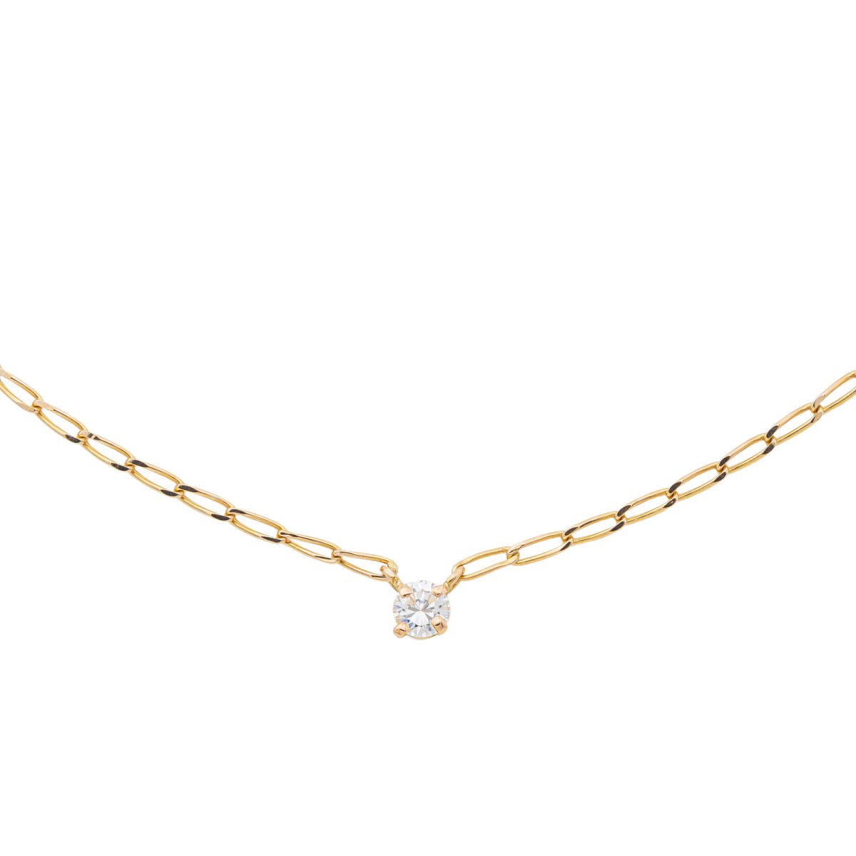 Collier Solitaire en or jaune et diamant - Castafiore