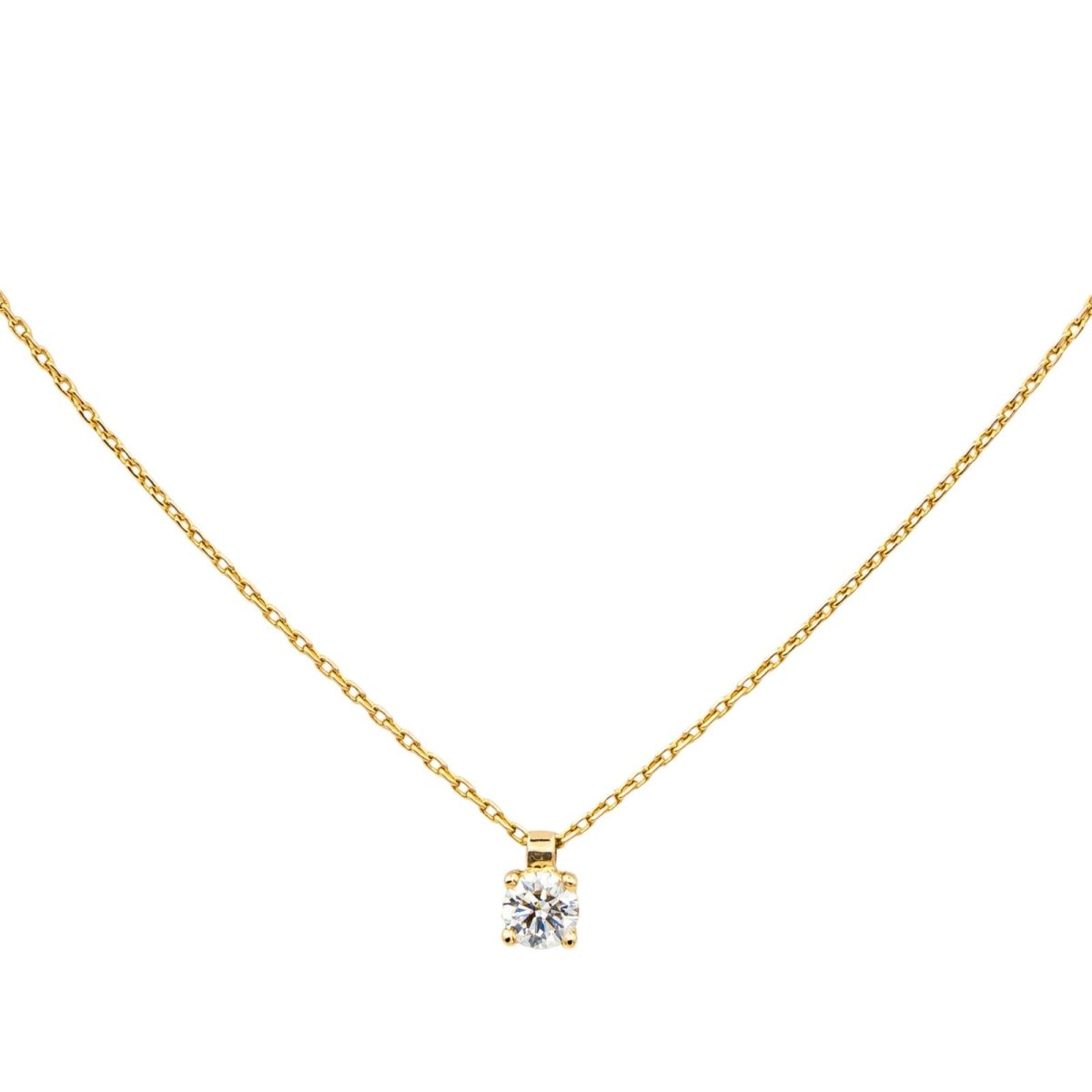Collier Solitaire en or jaune et diamant - Castafiore