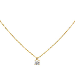 Collier Solitaire en or jaune et diamant - Castafiore