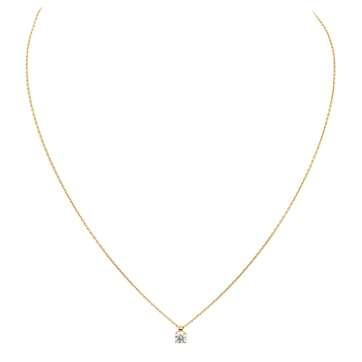 Collier Solitaire en or jaune et diamant - Castafiore