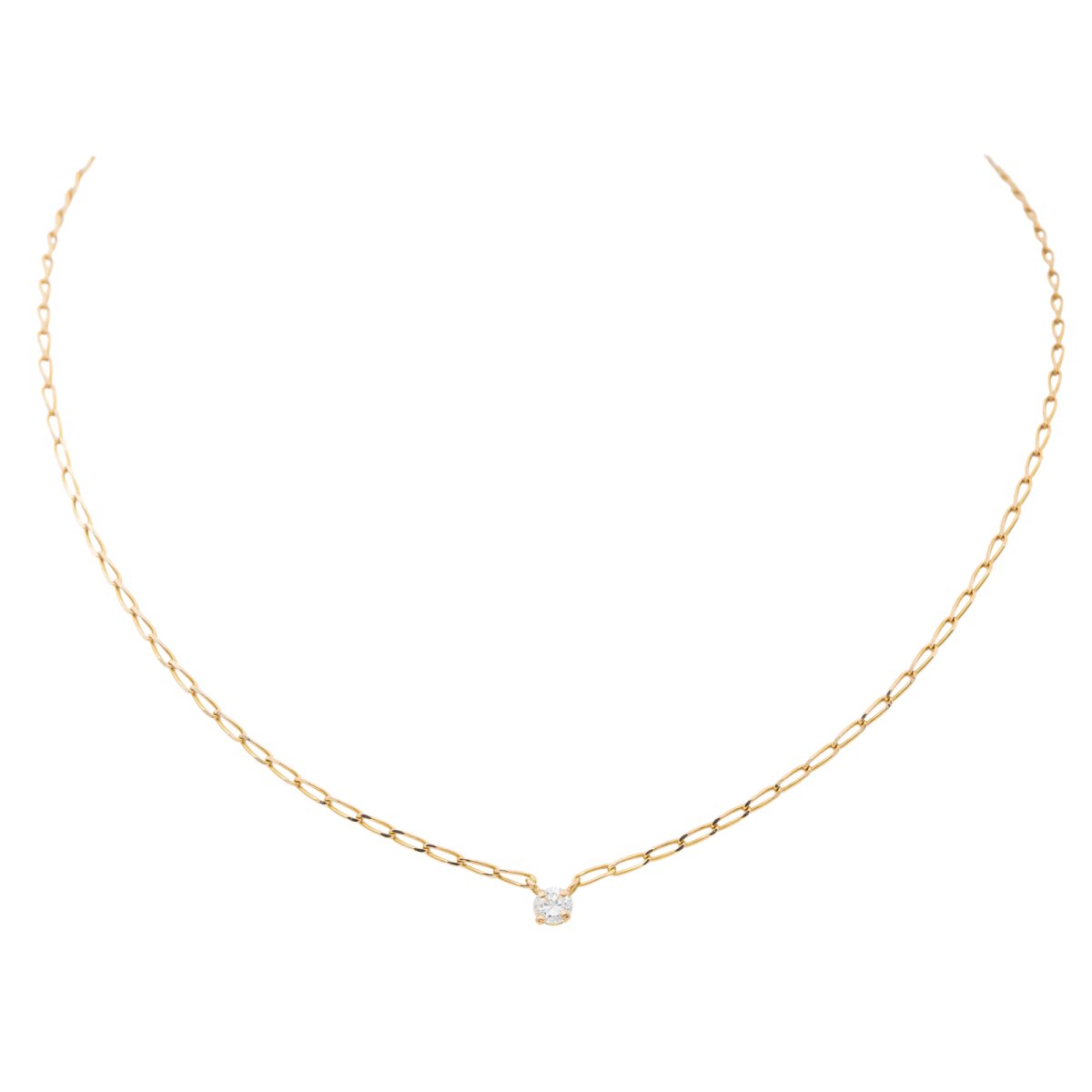 Collier Solitaire en or jaune et diamant - Castafiore