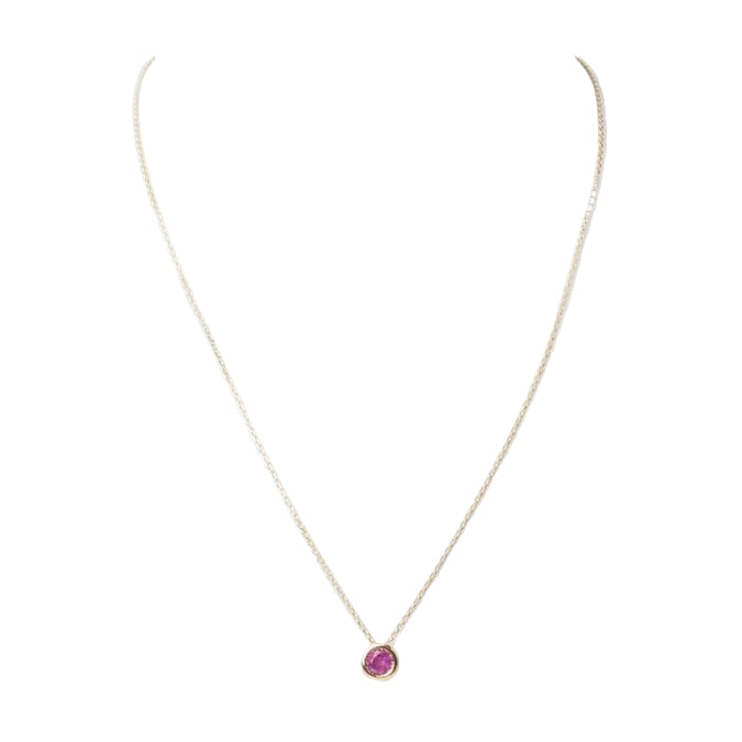 Collier solitaire en or jaune et rubis - Castafiore