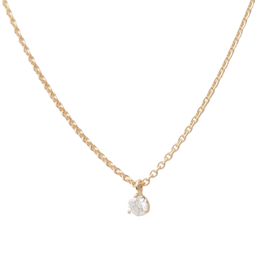 collier solitaire en or rose et diamant - Castafiore