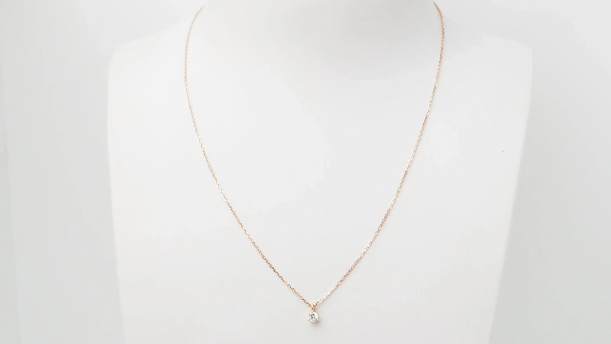 Collier Solitaire En Or Rose Et Diamant - Castafiore