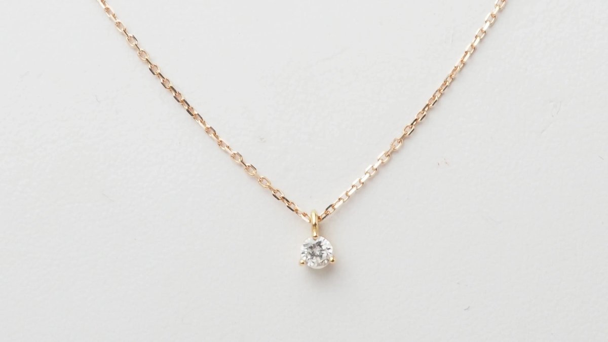 Collier Solitaire En Or Rose Et Diamant - Castafiore