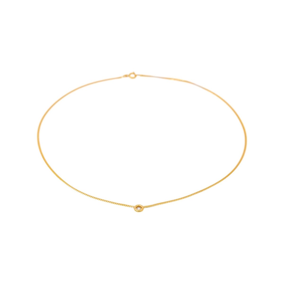 Collier Solitaire Or jaune Diamant - Castafiore