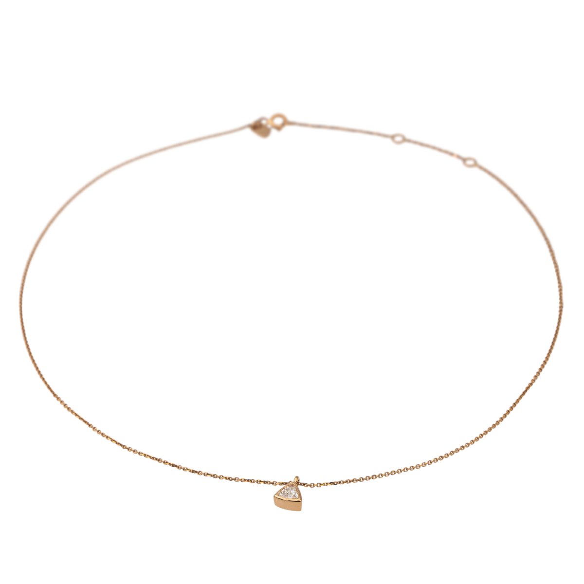 Collier Solitaire Or rose Diamant - Castafiore