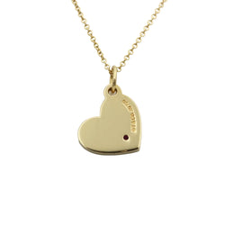 Collier TIFFANY & CO Pendentif coeur en or jaune et saphir rose - Castafiore