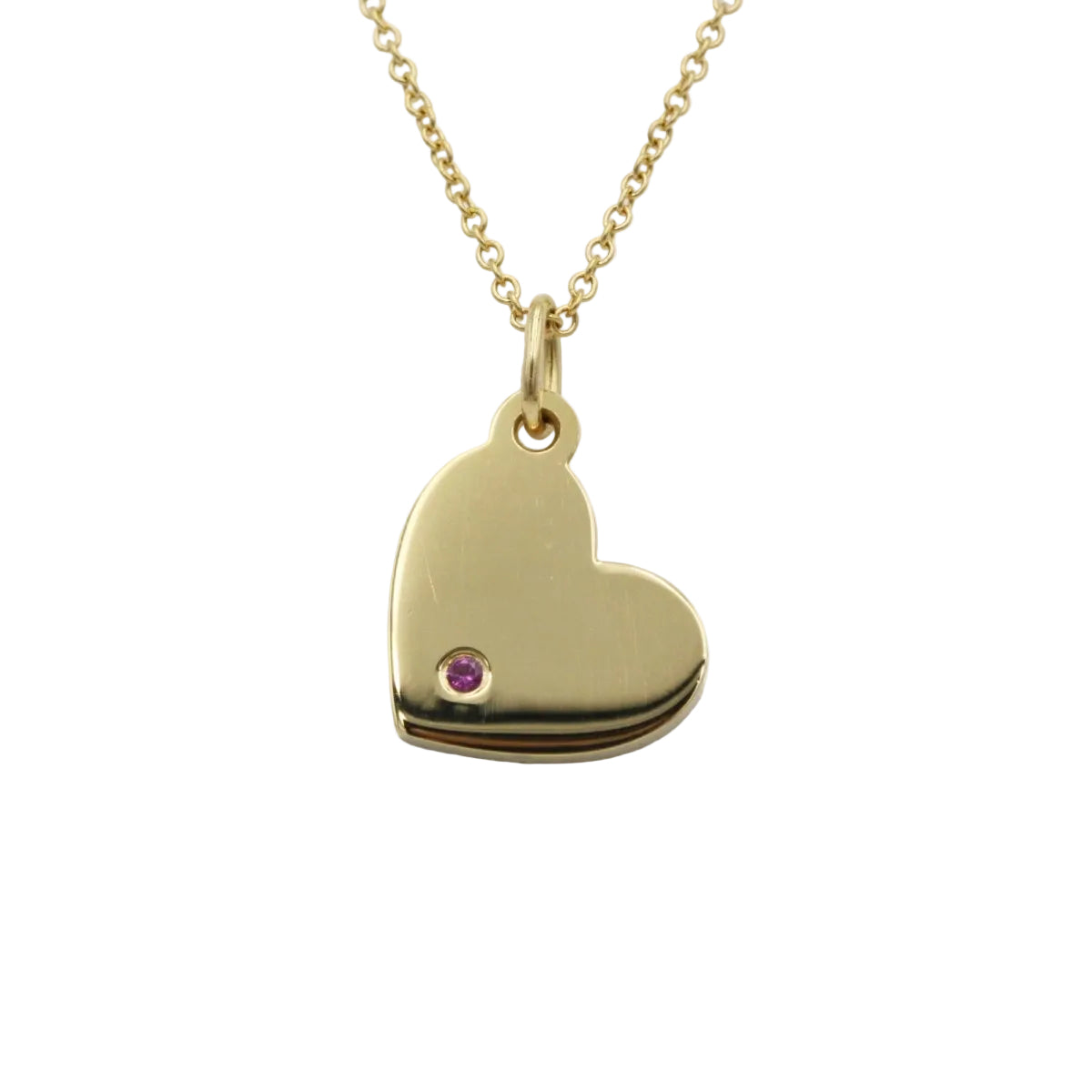 Collier TIFFANY & CO Pendentif coeur en or jaune et saphir rose - Castafiore