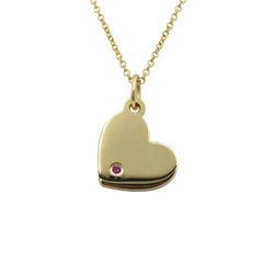 Collier TIFFANY & CO Pendentif coeur en or jaune et saphir rose - Castafiore