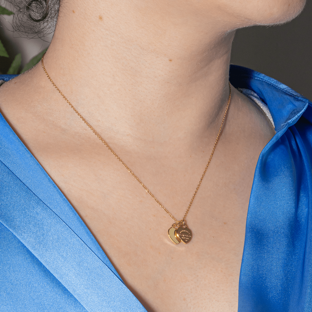 Collier TIFFANY & CO. Please return to Tiffany Mini maille forçat en or jaune - Castafiore