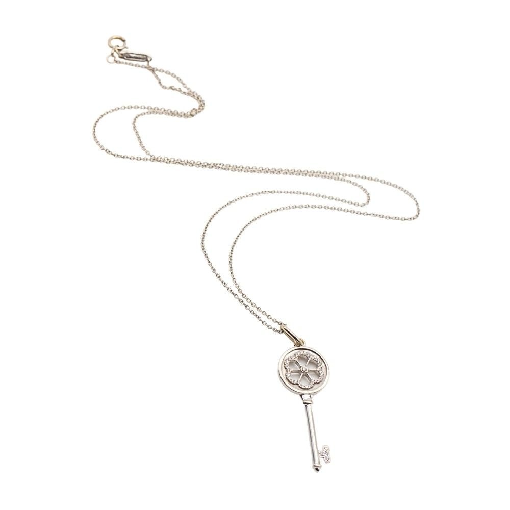 Collier TIFFANY KEY en or blanc et diamants - Castafiore