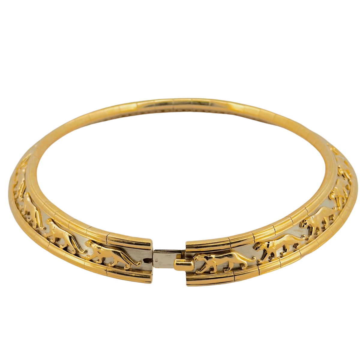 Collier Torque CARTIER "Pharaon" en or jaune et or blanc - Castafiore