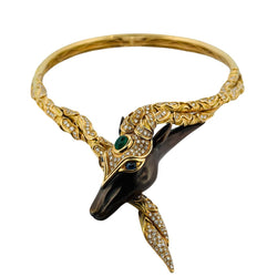 Collier Torque CHAUMET "Filly Princess" en or jaune, bronze, émeraude, saphirs et diamants - Castafiore