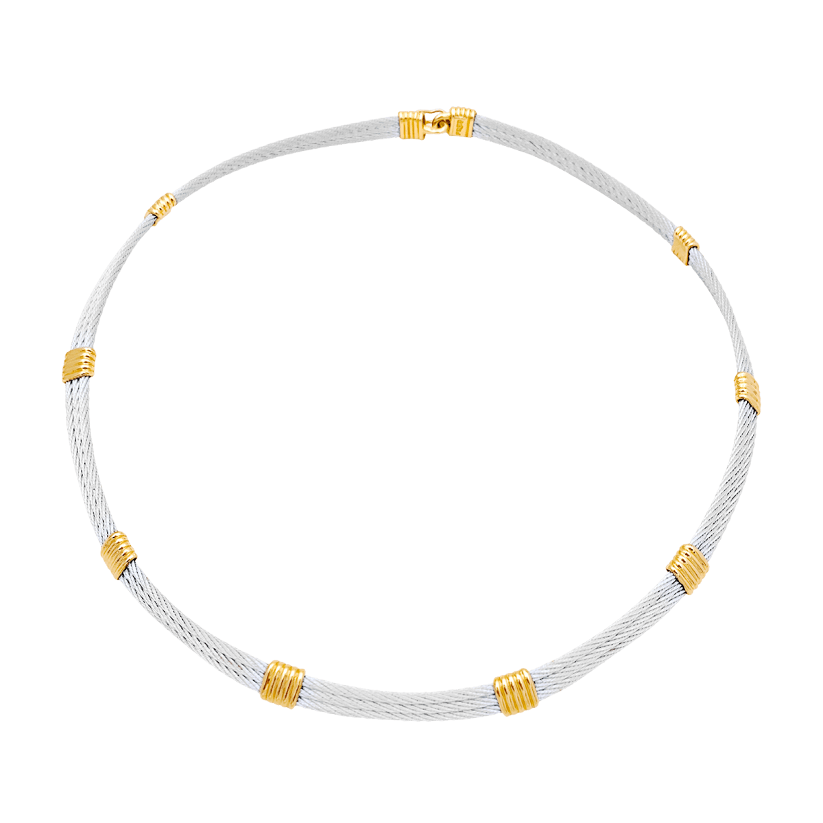 Collier Torque FRED "Force 10" en or jaune et acier - Castafiore