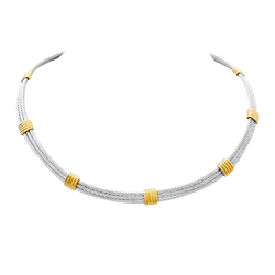 Collier Torque FRED "Force 10" en or jaune et acier - Castafiore