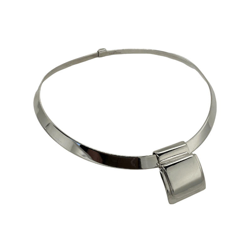 Collier Torque HERMÈS "Pliage" en argent - Castafiore