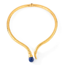 Collier Torque LALAOUNIS en or jaune et lapis lazuli - Castafiore