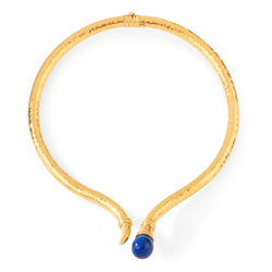 Collier Torque LALAOUNIS en or jaune et lapis lazuli - Castafiore