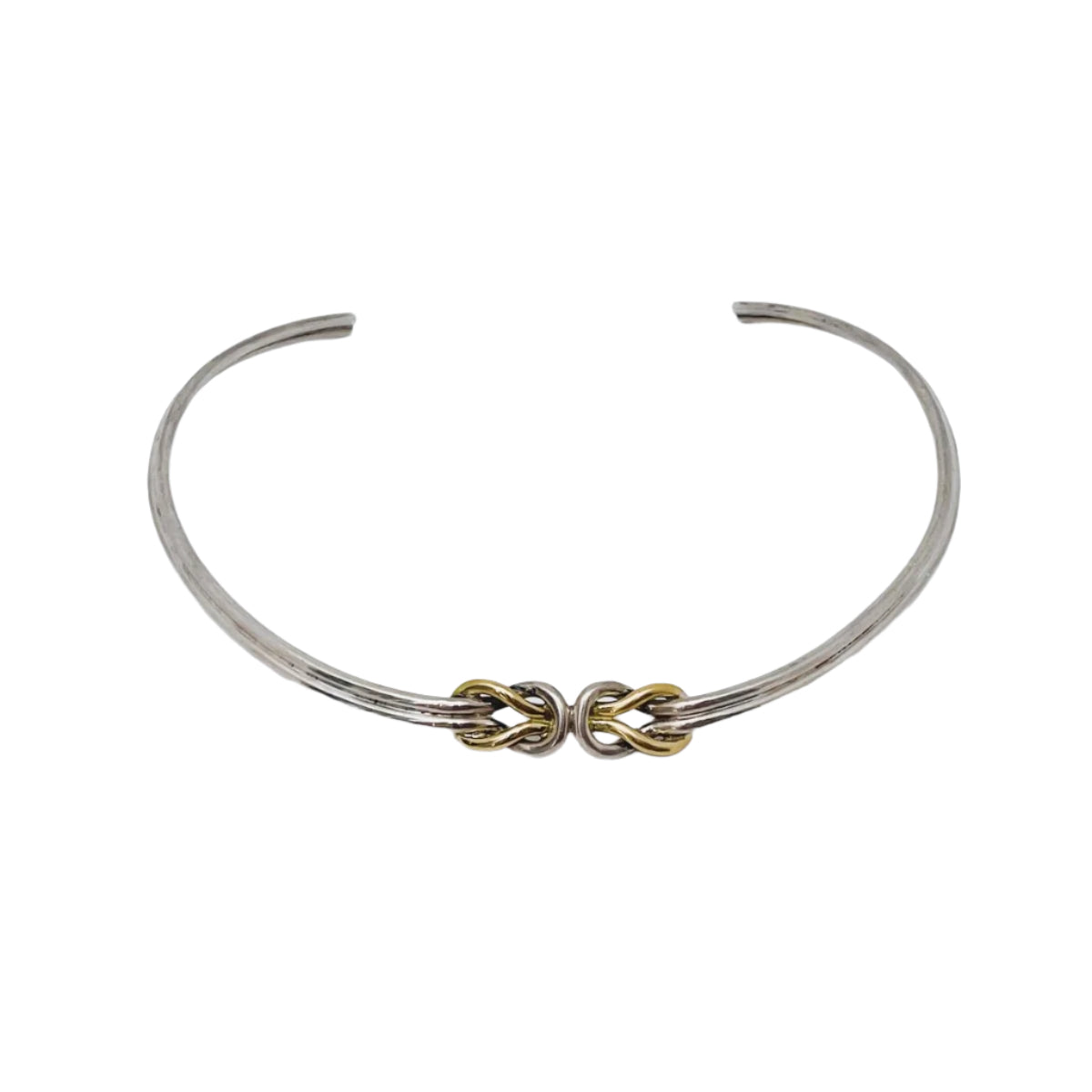 Collier torque ZOLOTAS nœud d'Hercule en argent et or jaune - Castafiore