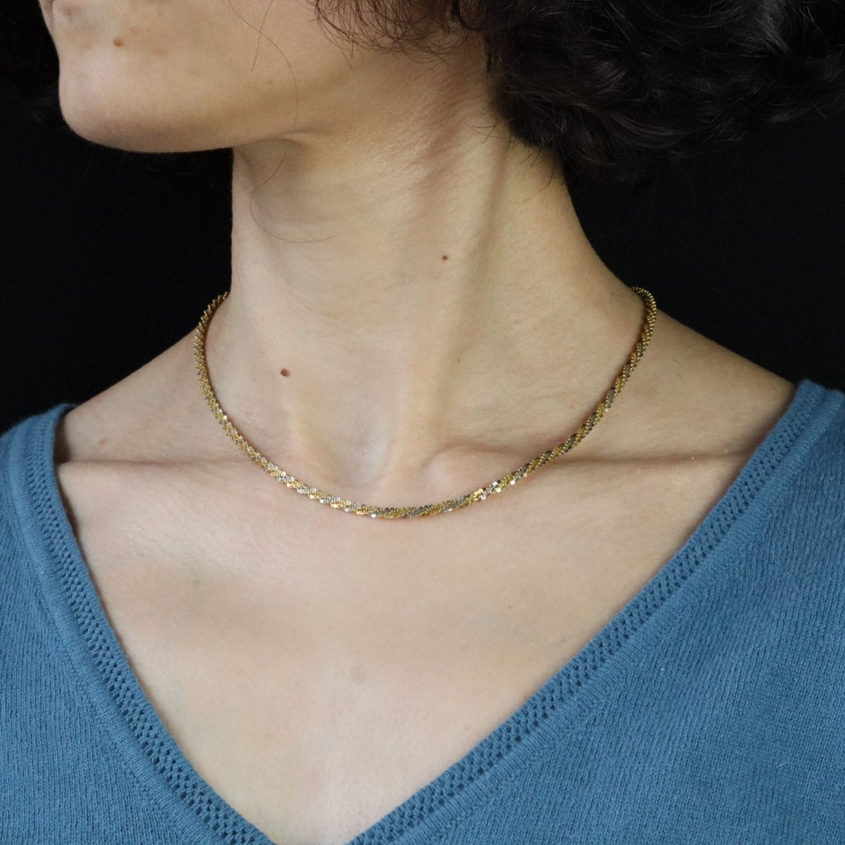 Collier torsadée en or jaune et or blanc - Castafiore