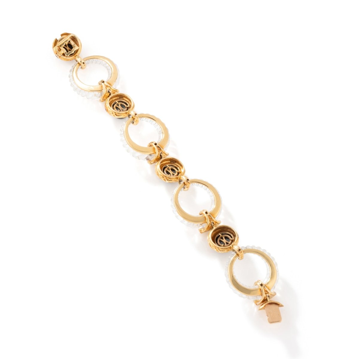 Collier transformable BOUCHERON en or jaune, onyx, cristal de roche et diamants - Castafiore