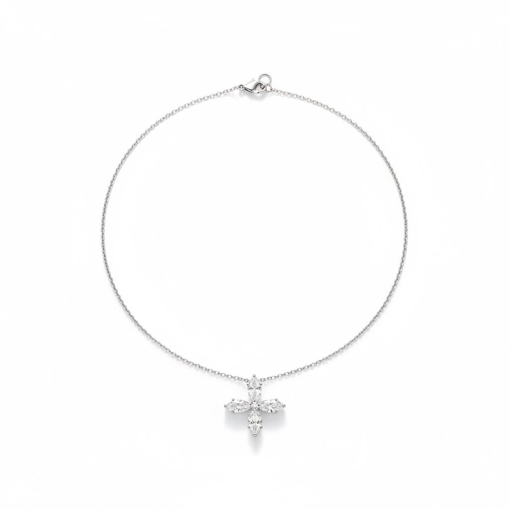 Collier Trèfle en or blanc et diamants - Castafiore