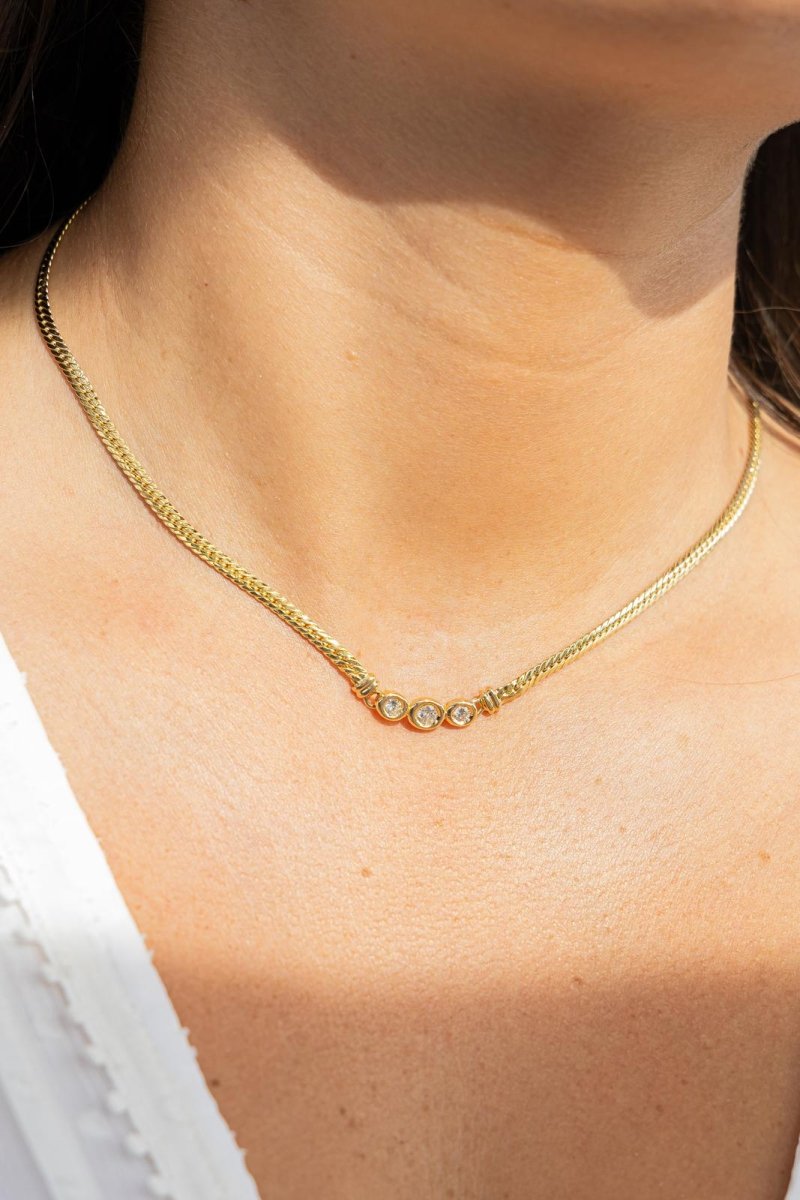 Collier Trilogie Or jaune Diamant - Castafiore