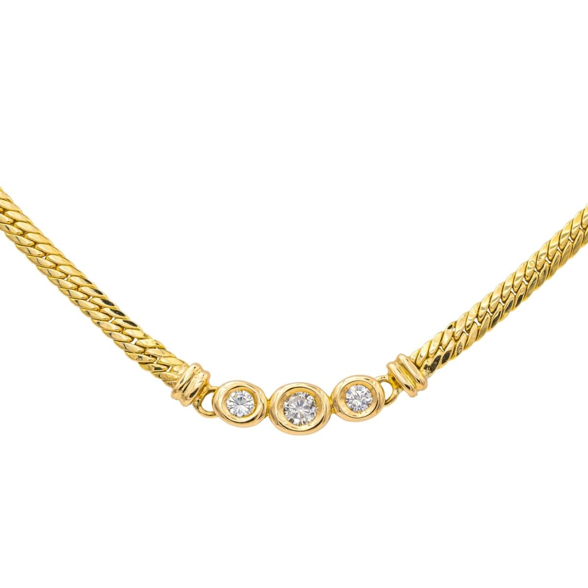 Collier Trilogie Or jaune Diamant - Castafiore