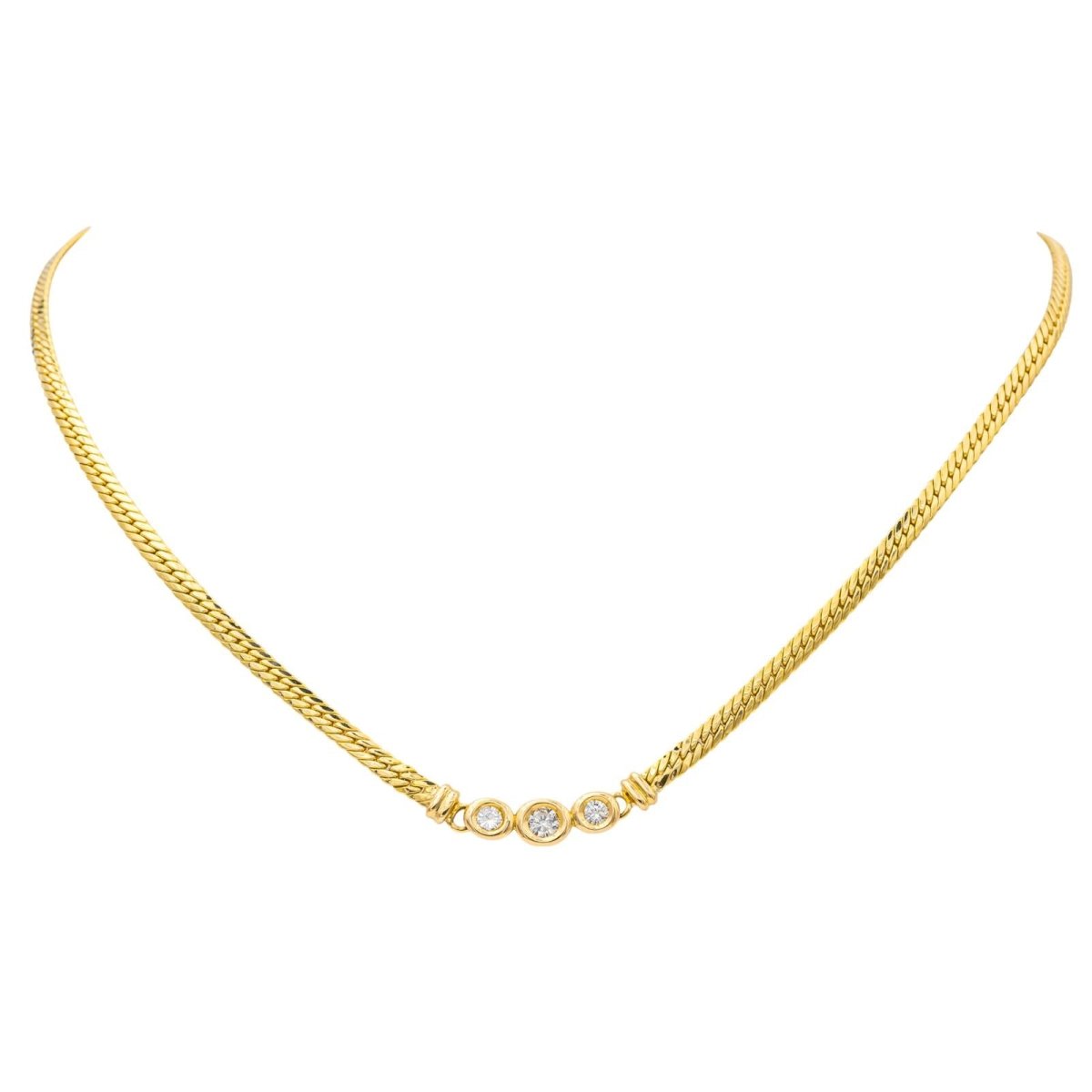 Collier Trilogie Or jaune Diamant - Castafiore