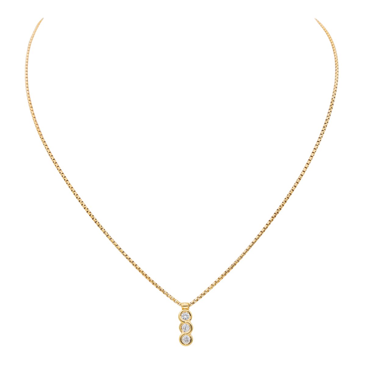 Collier trilogie Or jaune Diamant - Castafiore